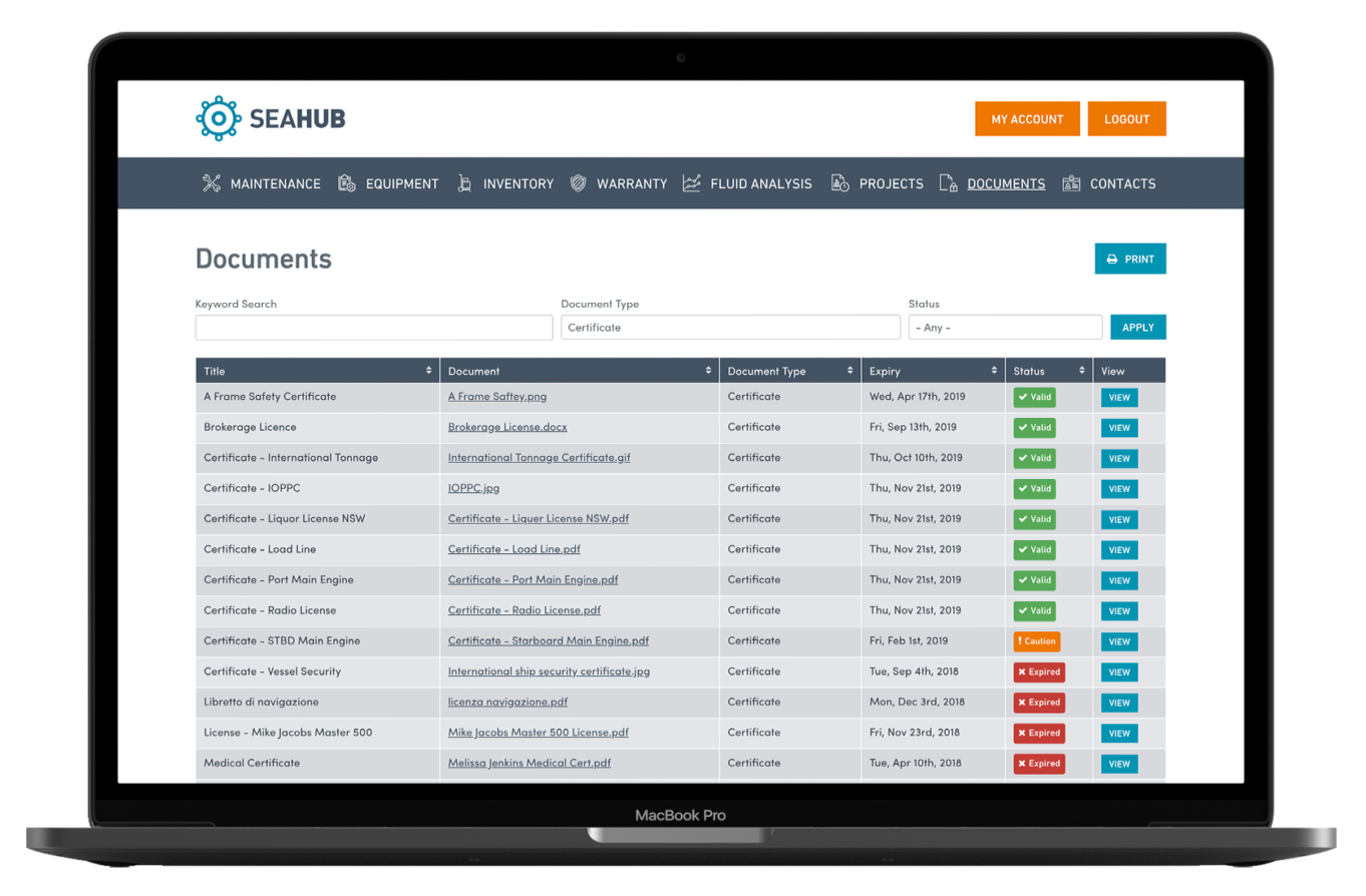 How to manage your Vessel Maintenance Log Seahub