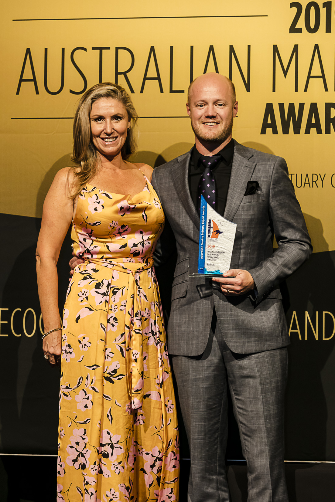 Technical Director, Matt Hyde, collects award for Marine Industry Best Marketing Strategy.