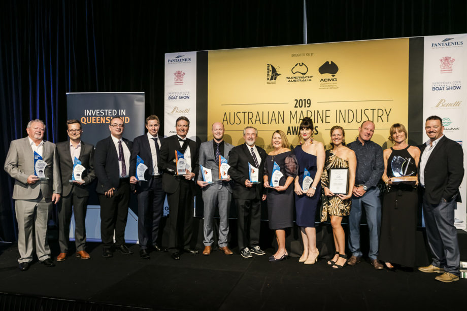 Matt Hyde (Centre) with 2019 Marine Award Winners